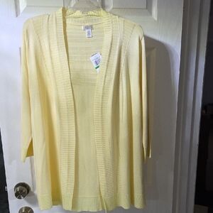 Spense Women's Yellow Open Front Cardigan